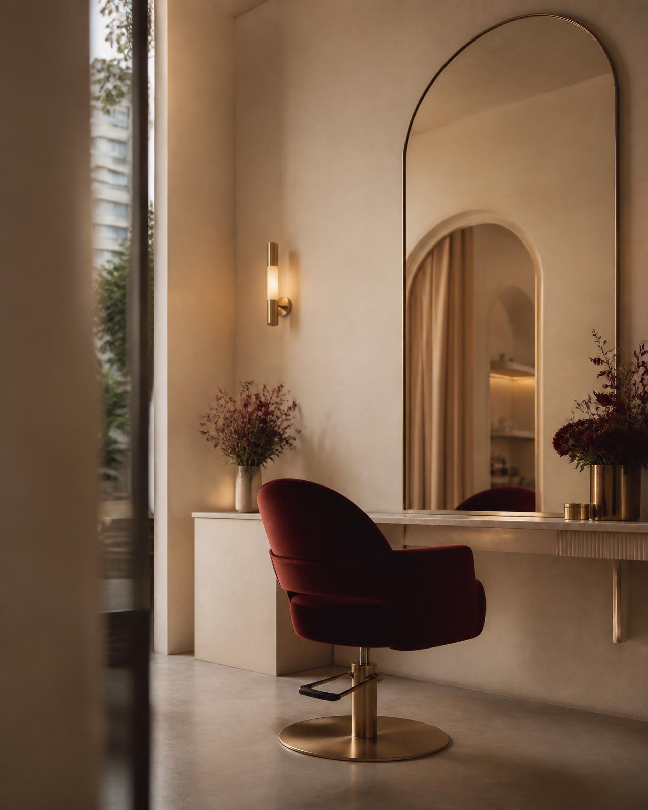 Interior sofisticado de um salão de beleza